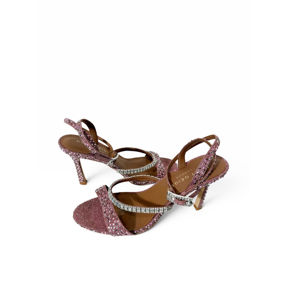 Kurt Geiger Crystal Strap 90 Pink Rhinestone Barbiecore Stiletto Sandals Size 9